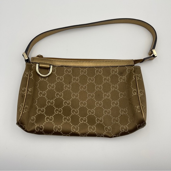 Gucci Brown GG Canvas Baguette cloth monogram brown handbag womens - Picture 2 of 10